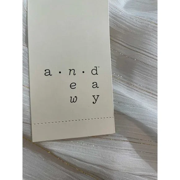 A New Day Womens Metallic Striped Puff Ruffled Sleeve Top XX LARGE (909) - Picture 3 of 5